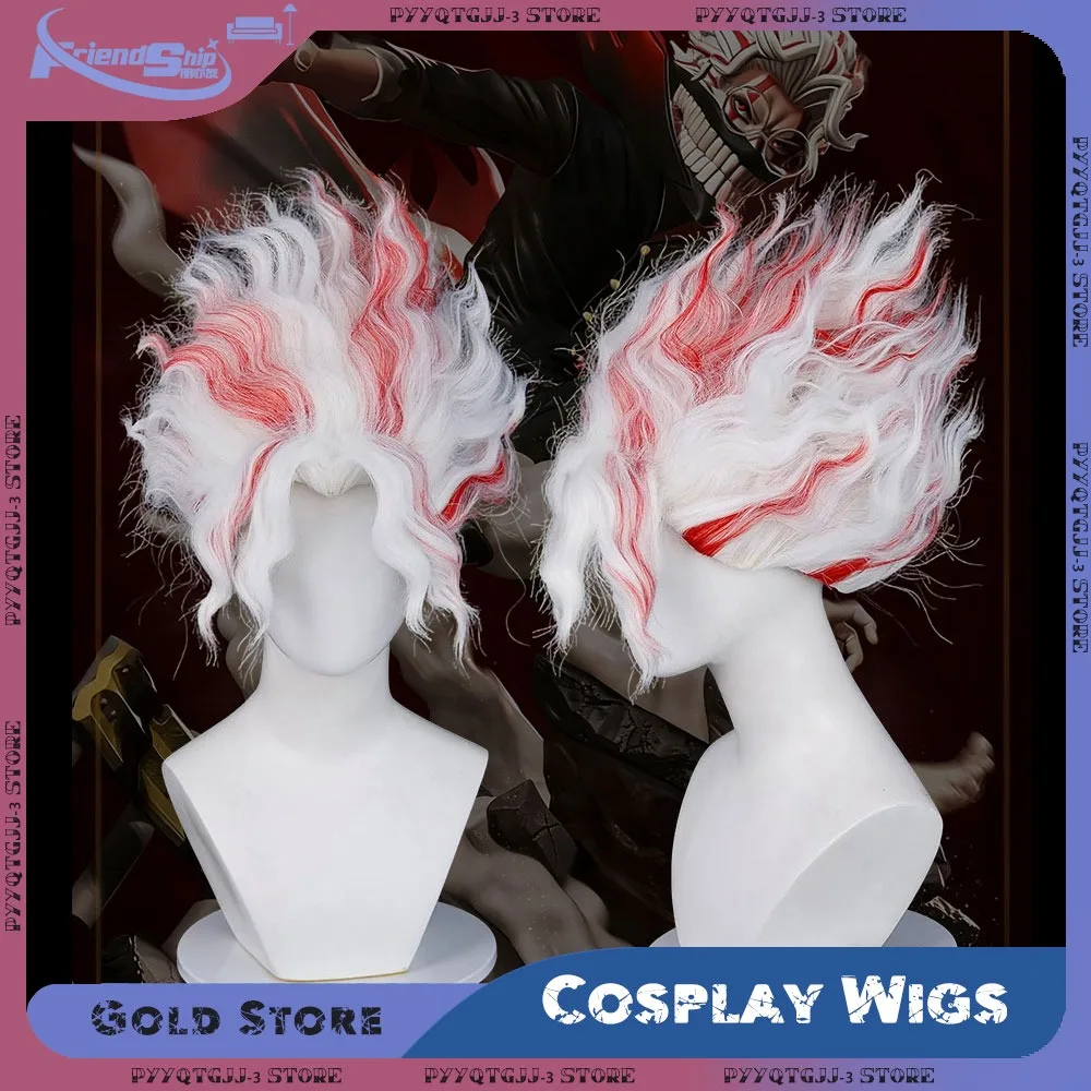 

Okarun Occult Kun Cospaly Wig Аниме Dandadan Очки Okarun Ken Takakura Белый Красный Окрашенные Короткие Вьющиеся Волосы Термостойкие Парики