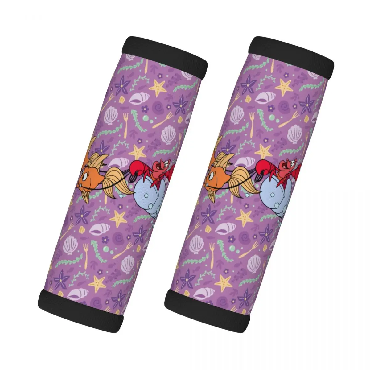 

Custom The Little Mermaid Luggage Handles Wrap Grips 2 Pcs Handle Grip For Luggage Suitcase Airplane Sebastian Entrance