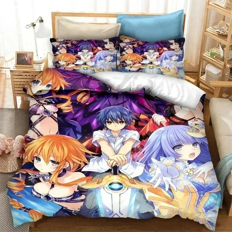 DATE A LIVE 3D NEW Duvet Cover Pillowcase Bedding Set Adult Boy Girl Bedroom Decoration Children Single Double Large