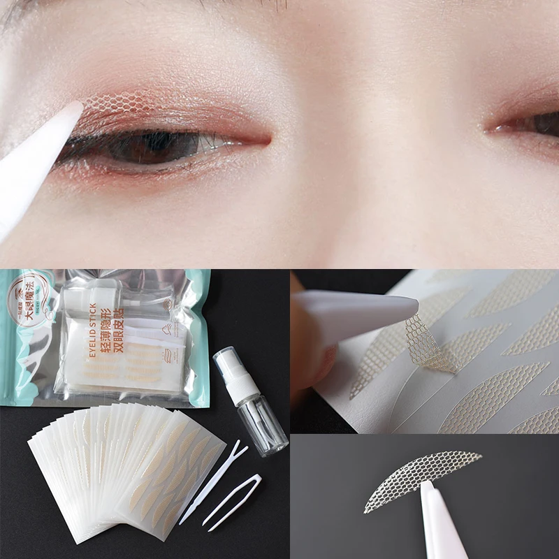 240pcs/pack Double Eyelid Tape Three Styles Big Eyes Invisible Eyelid Sticker Glue Free Self-adhesive Double Eyelid Patches