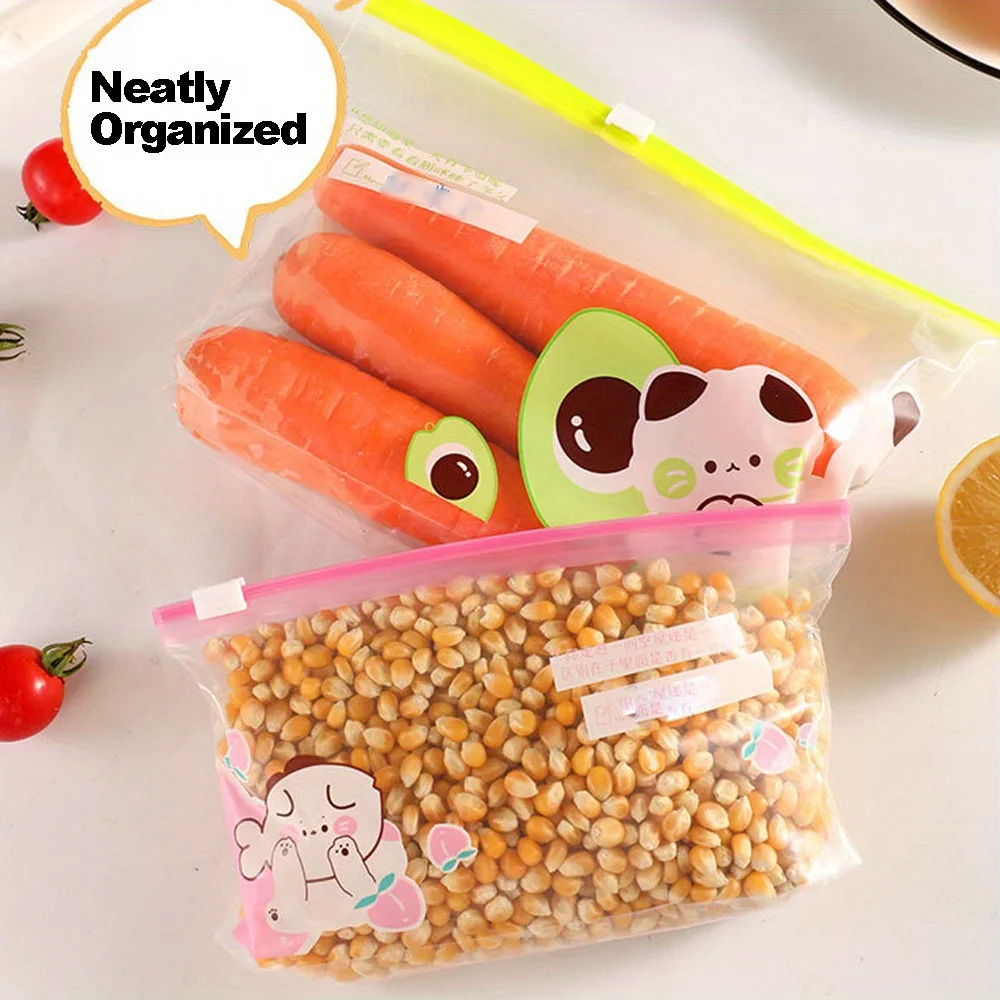 Transparent Zipper Food Storage Bags Reusable Waterproof Freezer Organizer Bags For Fruit Vegetable Meat Travel Cosmetic Storage