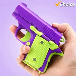 New 3D Gravity Gun Straight Jump Mini Pistol Model Anti-stress Fidget Toys Children Push Card Stress Relief Toy for Kids Adult