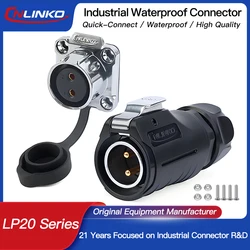 CNLINKO M20 2-12 Pin IP68 Presa per montaggio a pannello impermeabile Collegamento rapido Cavo per scheda Connettore di alimentazione CA/CC elettrico da 12 Volt