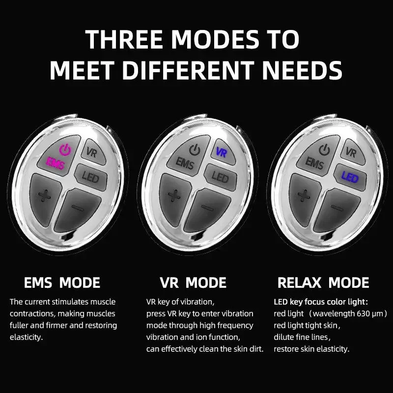 Best Quality  Electric V Face Lifting Slimming Device  Massager Chin Red Blu-Ray Facial Vibration Beauty Instrument for Women