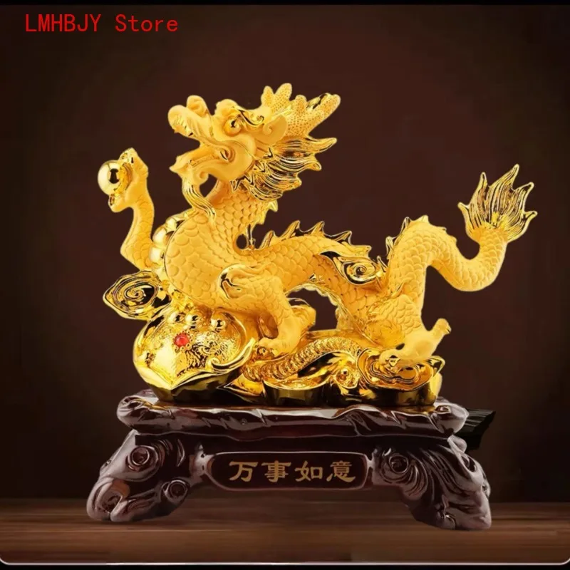 

LMHBJY Sand Gold Zodiac Dragon Ornament 12 Zodiac Gold Dragon Ornament Sand Gold Crafts Gift Ornament