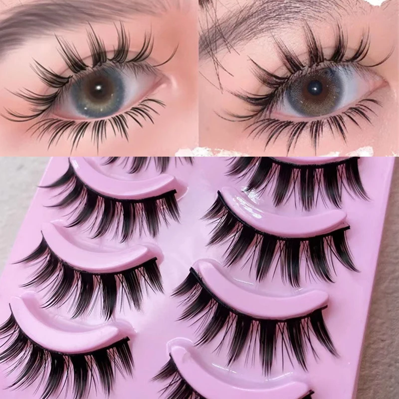 

Natural Crisscross Thick Soft Fake Eyelashes 100% Handmade Cotton Stems Fake Eyelashes Fashion Stage Makeup Lashes Tool