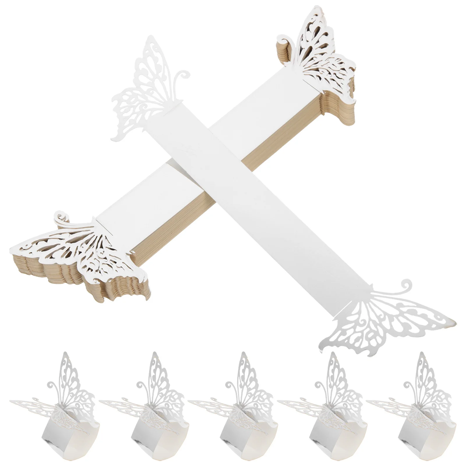 

50Pcs Party Napkin Holders Butterflies Napkin Rings Serviette Rings Dining Table Festival Decoration Serviette Ring