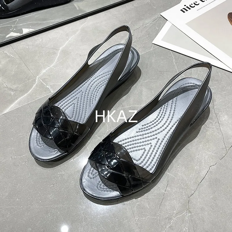 Sandals for Women Outdoor Fashion Korean Couple Breathable Casual Beach Crystal Roma Bathroom Flats Wedge Sandals New Summer