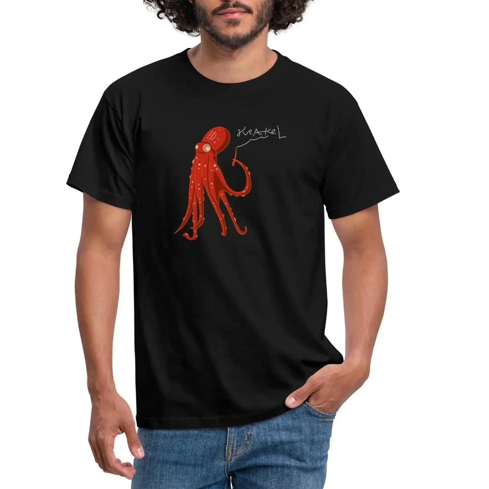 Krake Krakelt Geschenk Lehrer Lustig Männer T Shirt vintage Washed Top For Everyday Wear Breathable homme Soft Stretched