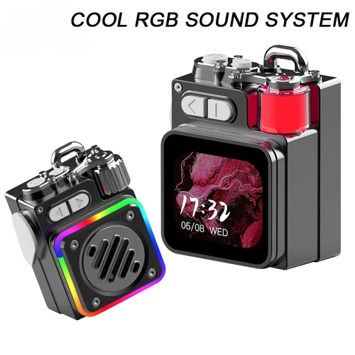 Imagen 2 del producto Potente altavoz Bluetooth, altavoces inalámbricos para exteriores con graves, pantalla LED con subwoofer de escritorio RGB