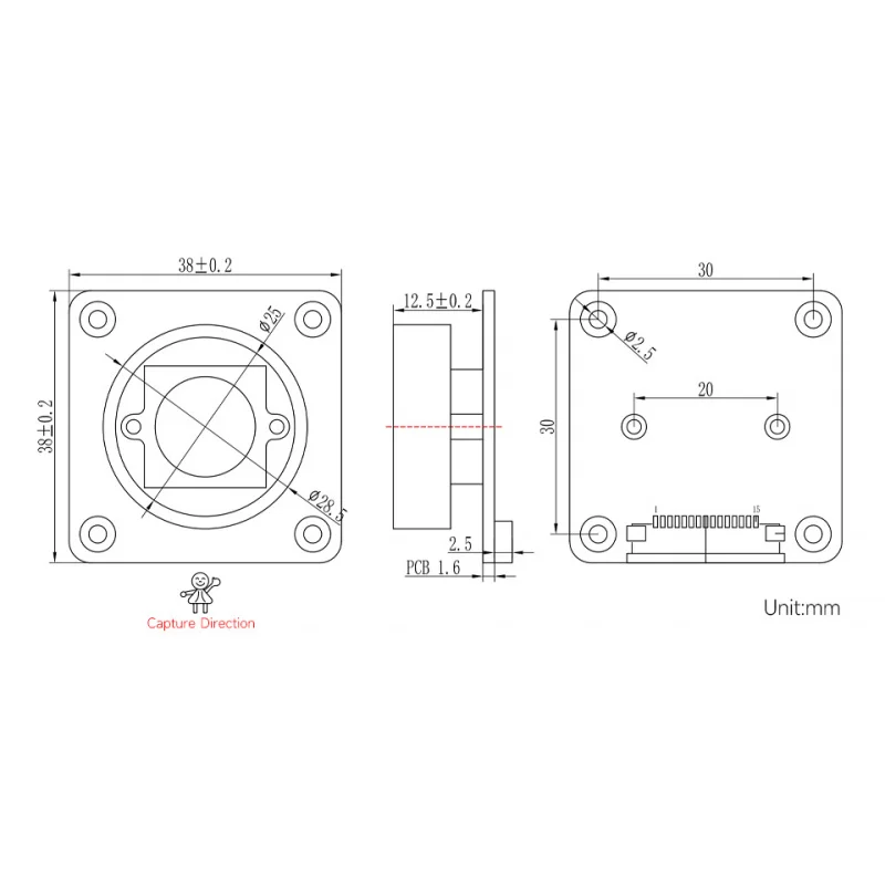 

SKU-32501 Waveshare IMX296 Global Shutter Camera Module A , IMX296 Sensor Chip, 1.6MP, Suitable For Fast Motion Photography And