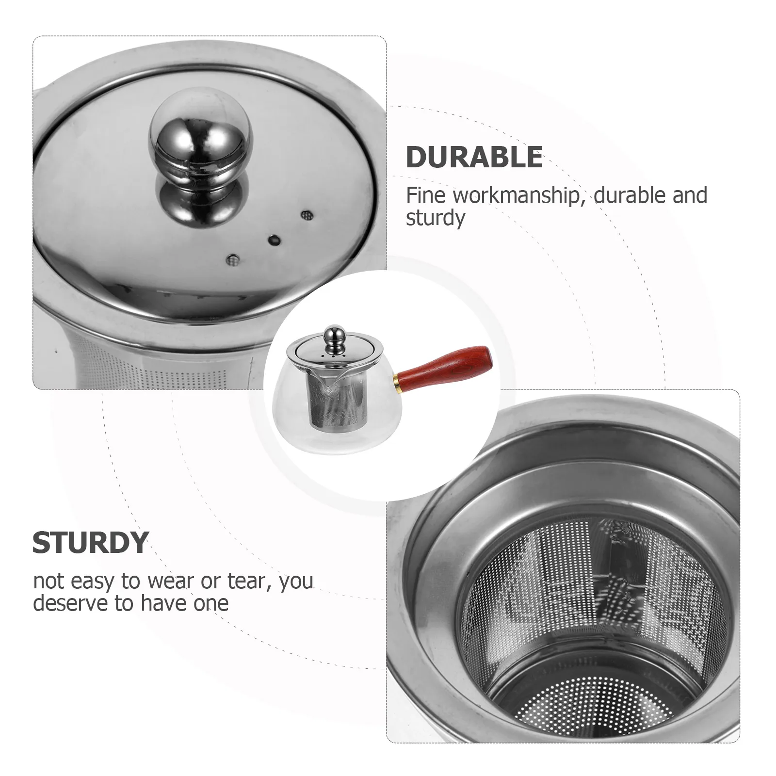 

Glass Teapot Small Loose Leaf Filter Classic Boil Ware Tearoom Supply Travel Kung Fu Teaware Household Coffee Pot Stainless