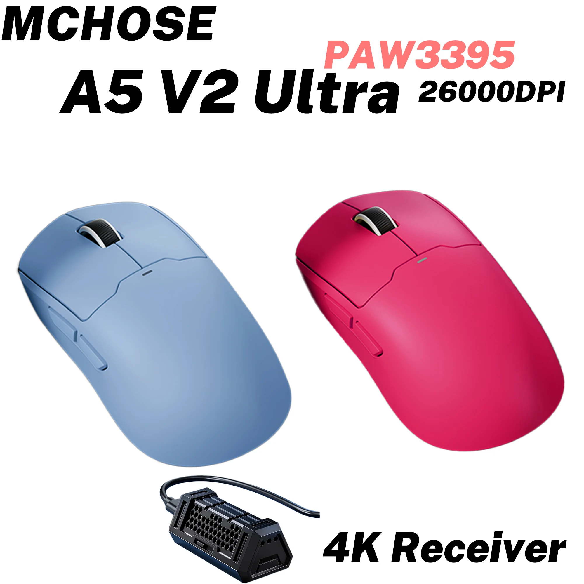 

Беспроводная игровая мышь MCHOSE A5 Ultra, симметричный дизайн, 59 г, 8K, закатание PAW3395, 26 точек на дюйм, 130 часов, срок службы батареи, трехрежимное подключение