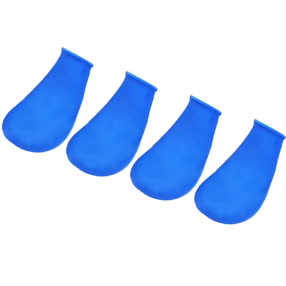 4pcs Waterproof Rain Shoes Non-slip Shoe Cover Outdoor Footwear Durable Shoe Cover for Pet Cat Dog (Blue Size )