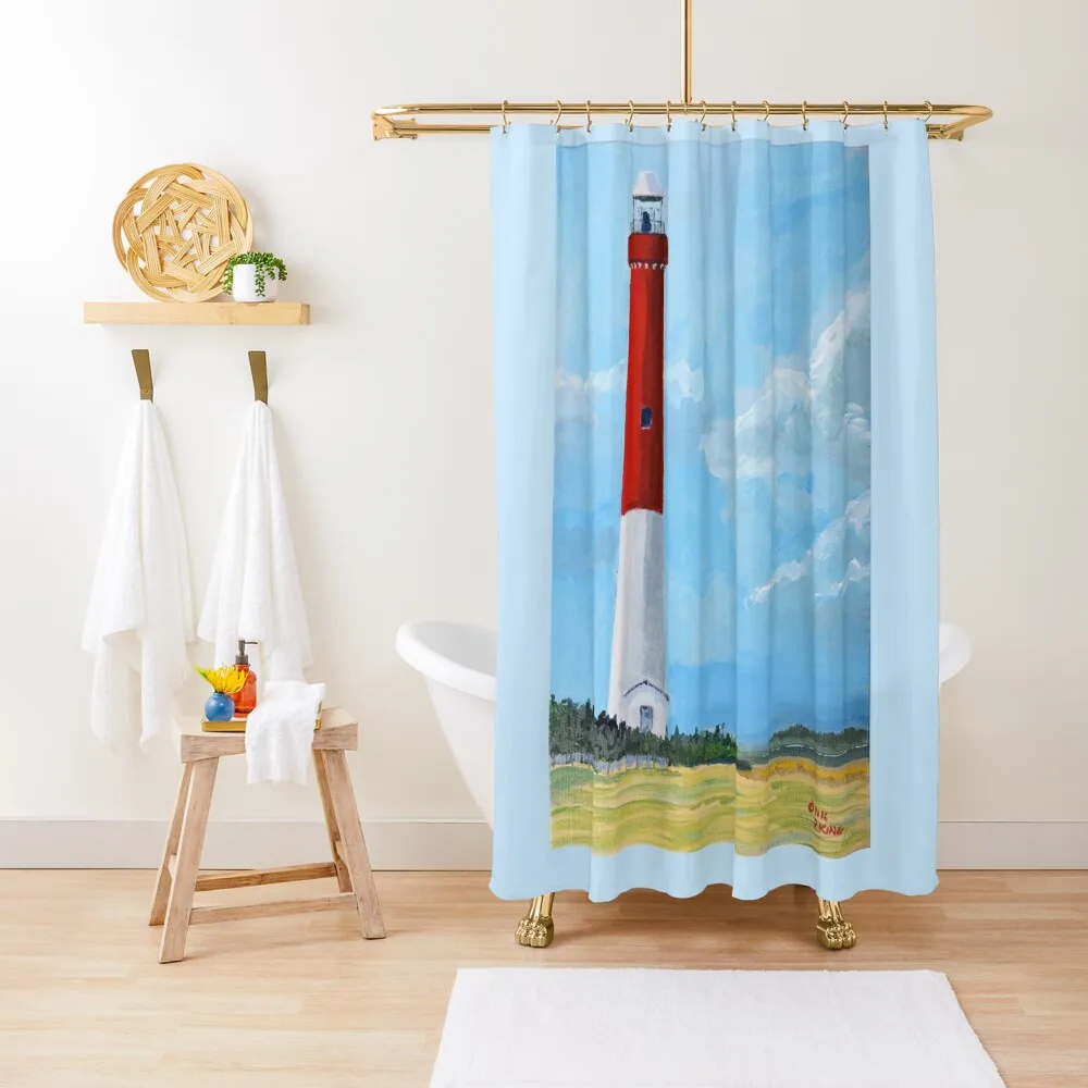 

Barnegat Lighthouse Shower Curtain Washable Waterproof Fabric Shower For Bathroom Shower Bathroom Decor For Curtain