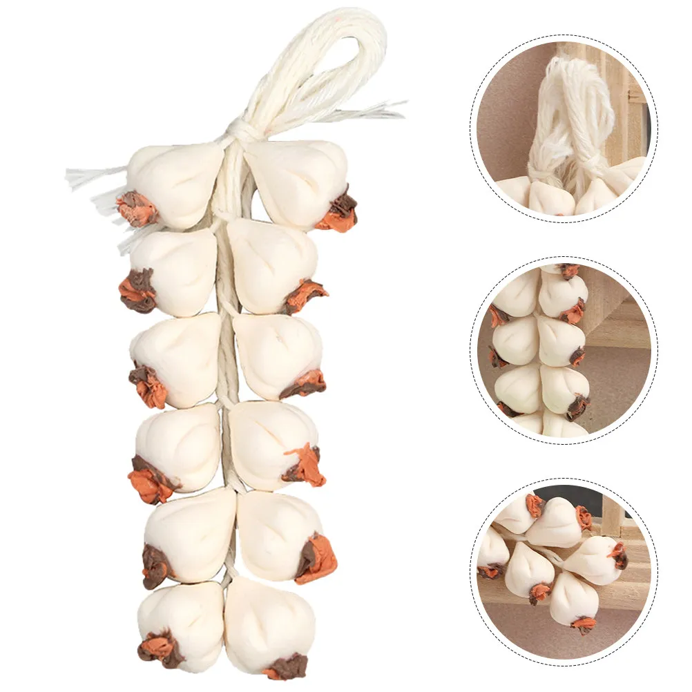 Miniature Garlic Simulation High Realistic Small Garlic Decoration for Mini House Room Photo Props Resin Vegetable Ornament