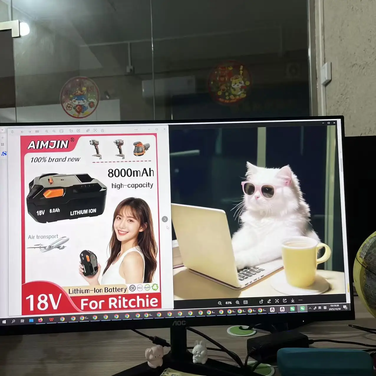 

18V 8.0Ah Lithium-Ion Battery for RIDGID R840087 R840085 L1815R L1850R L1830R R840083 Series Cordless Power Tools