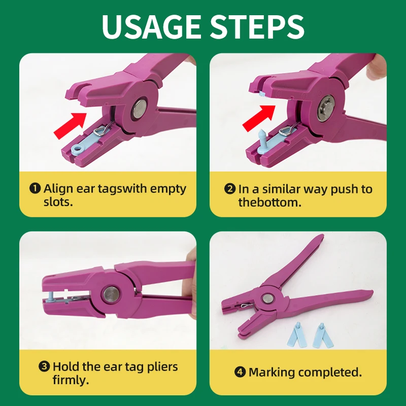 1 قطعة الماشية الحيوان الماعز الأذن العلامة كماشة تحديد أداة ل الكلب الأغنام الأذن العلامات مادة النايلون الأغنام الليزر الأذن العلامة 70*10 مللي متر