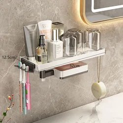 A Toilet Bathroom Storage Box Swivel Soap Box Toiletries Punch-free Shelving Toiletries Counter Wall Storage Shelf