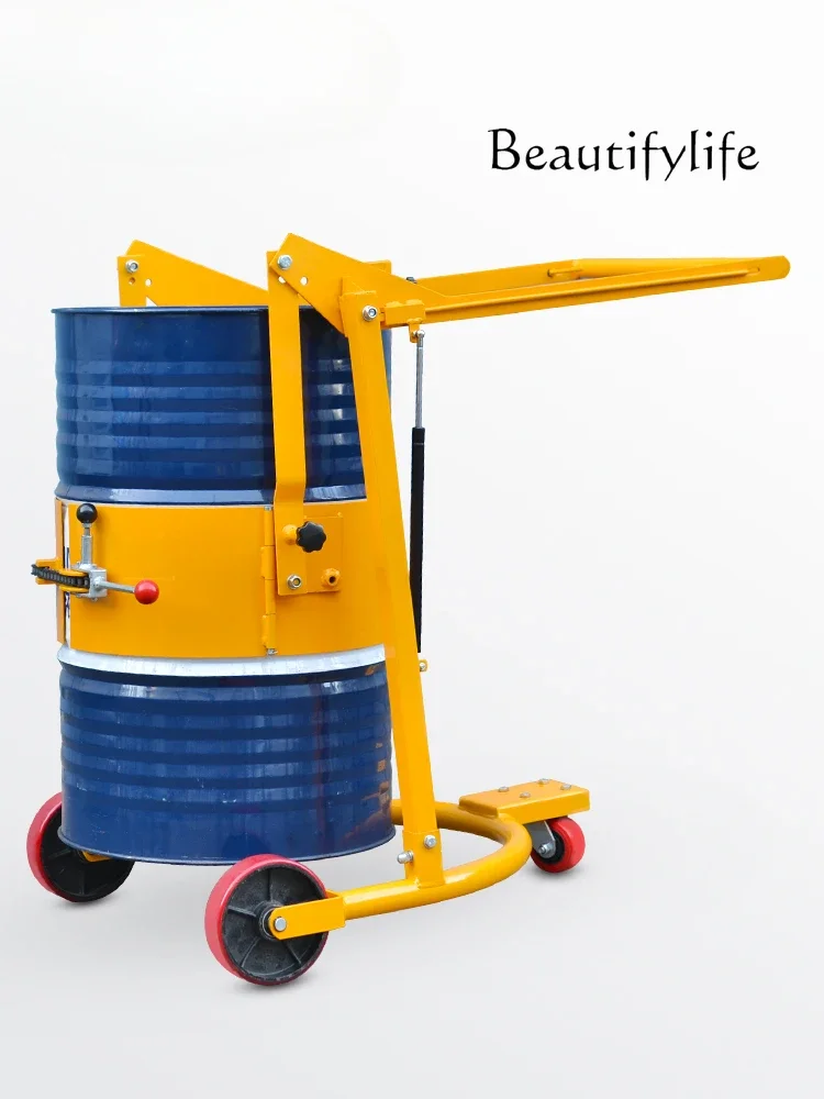 Multifunctional oil drum flip truck, hand push hydraulic reversing truck, truck