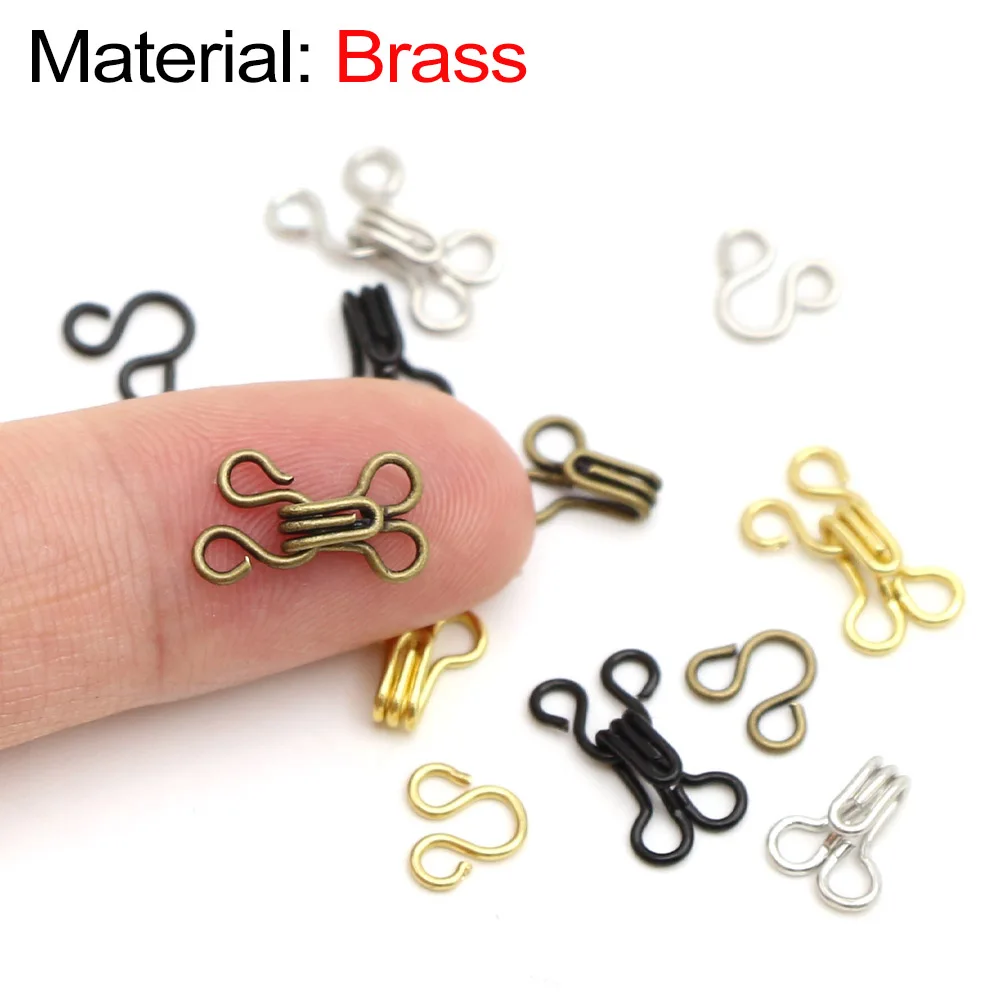 20Sets Hook and Eyes Metal Mini Buttons for Clothes Sewing Hook Vest Closure Buckle Invisible Hooks Fastener for Bra