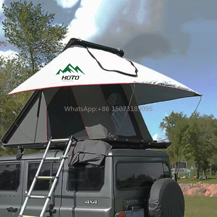 

Аксессуары для кемпинга и пешего туризма, серо-белая ODM, алюминиевая твердая палатка на крыше автомобиля