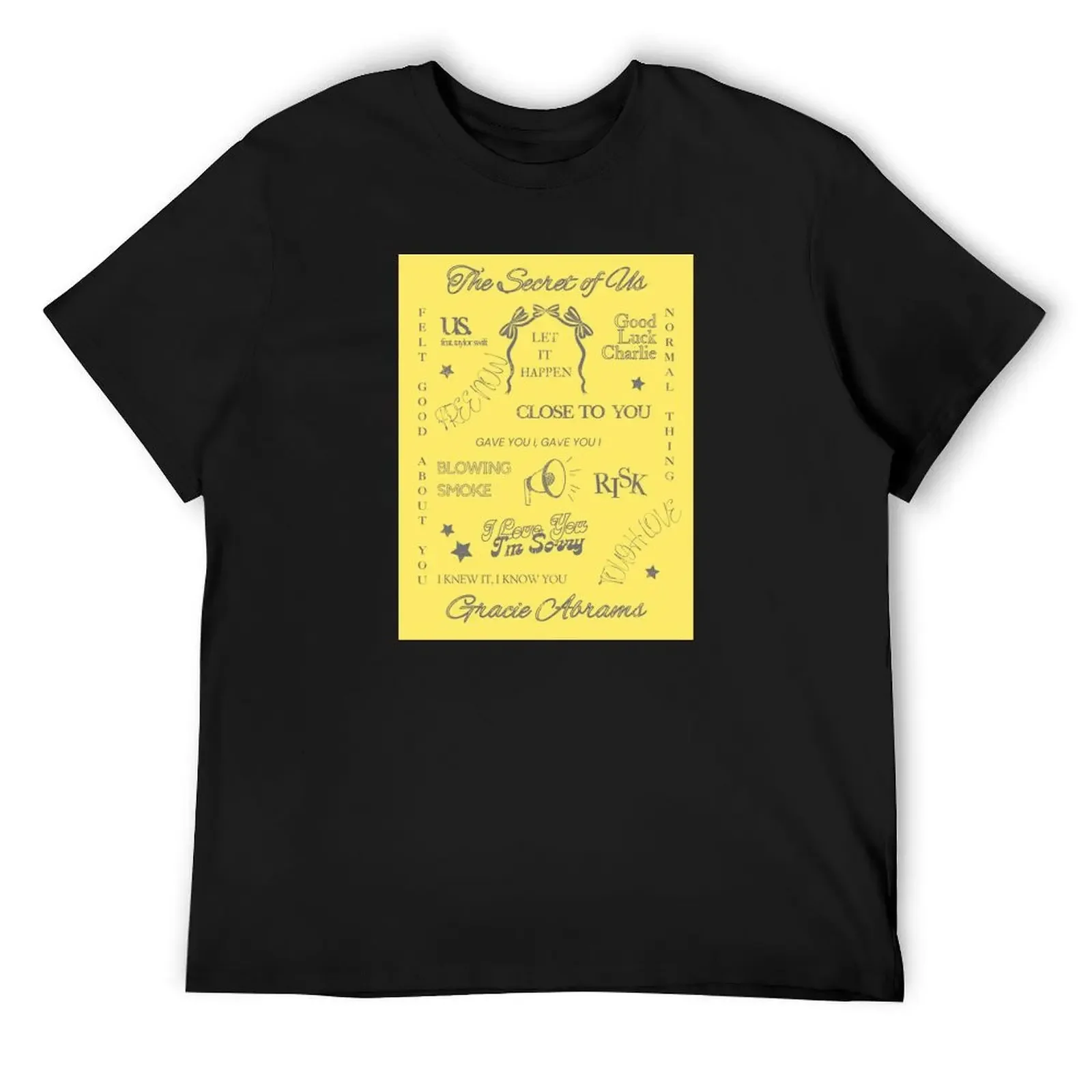 

The Secret of Us tracklist print T-Shirt blue lock cheap stuff blacks t shirts for men cotton