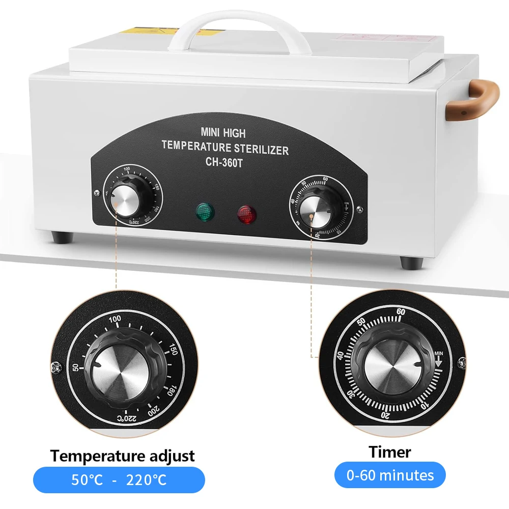 LULAA Hot Air Sterilizer 300W Dry Heat Cosmetics Nail Sterilizer Nail Studio Sterilizer Cabinet Autoclave Disinfection Box