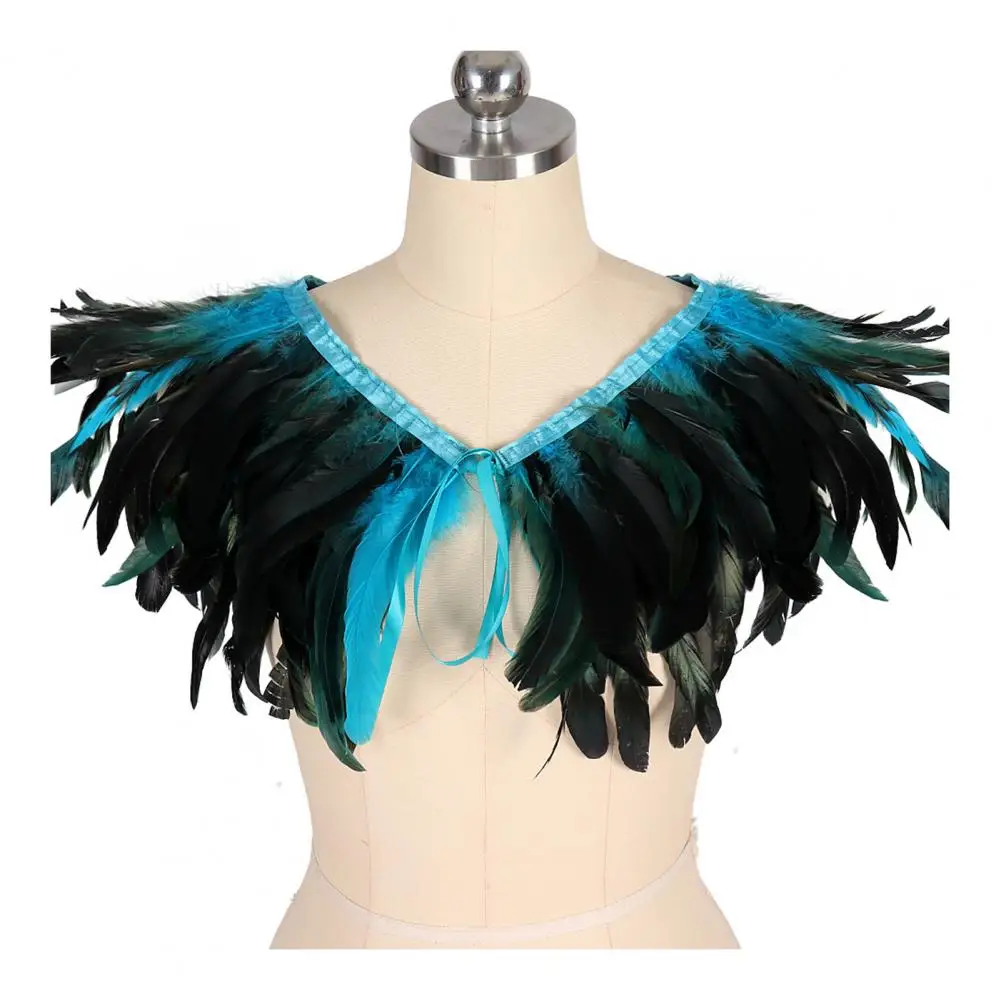 

Шаль из перьев в стиле юбки со шнуровкой и лентой для вечеринок на Хэллоуин, яркий цветной плащ, который можно носить в юбке или для женщин