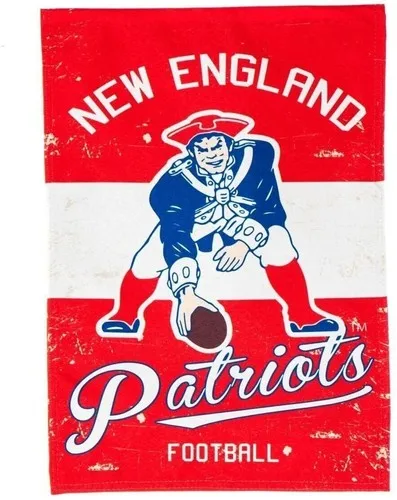 Двусторонний садовый флаг премиум-класса New England Patriots, винтажный логотип, лен,... вик