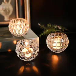 Nordic Glass Candle Holders Decorative Pillar Candle Stands for Birthday Wedding Parties Dinner Table Centerpiece Ornament