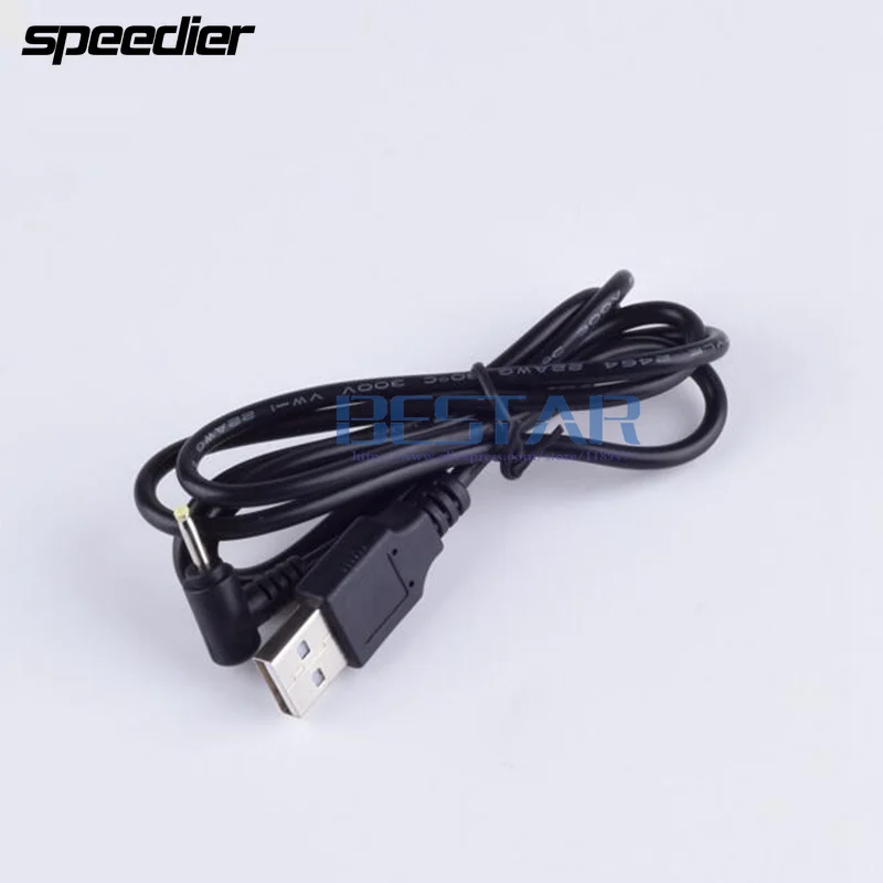 Cable de alimentación de codo de CC negro, enchufe USB a CC 2,5*0,7 2,5*0,7mm 2,5mm x 0,7mm 2,5x0,7mm, Conector de ángulo recto en forma de L, Cable de carga de 1M