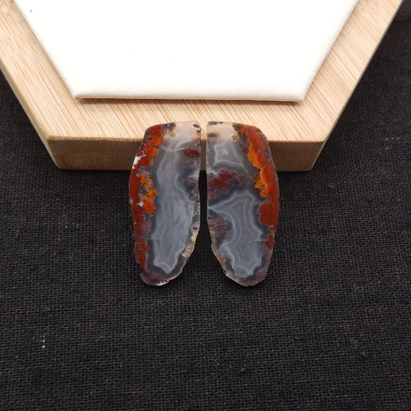 Natural Red Agate Earrings Beads Warring States Fashion Jewelry Making Accessories for Women DIY Craft