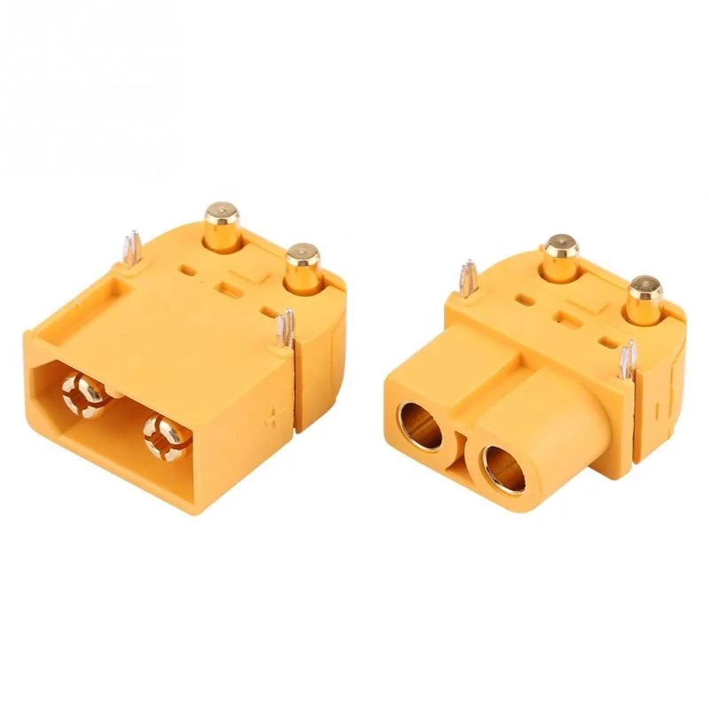 XT60PW XT60-PW Brass Gold Banana Bullet Male Female Connectors 90 Degree Pin Plug For RC Lipo Battery PCB Circuit Board