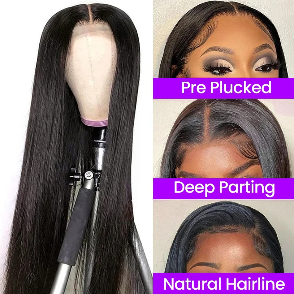 30 Inch 180 Density Bone Straight 13x4 Lace Front Human Hair Wigs For Black Women Brazilian 13x6 Transparent Lace Frontal Wig