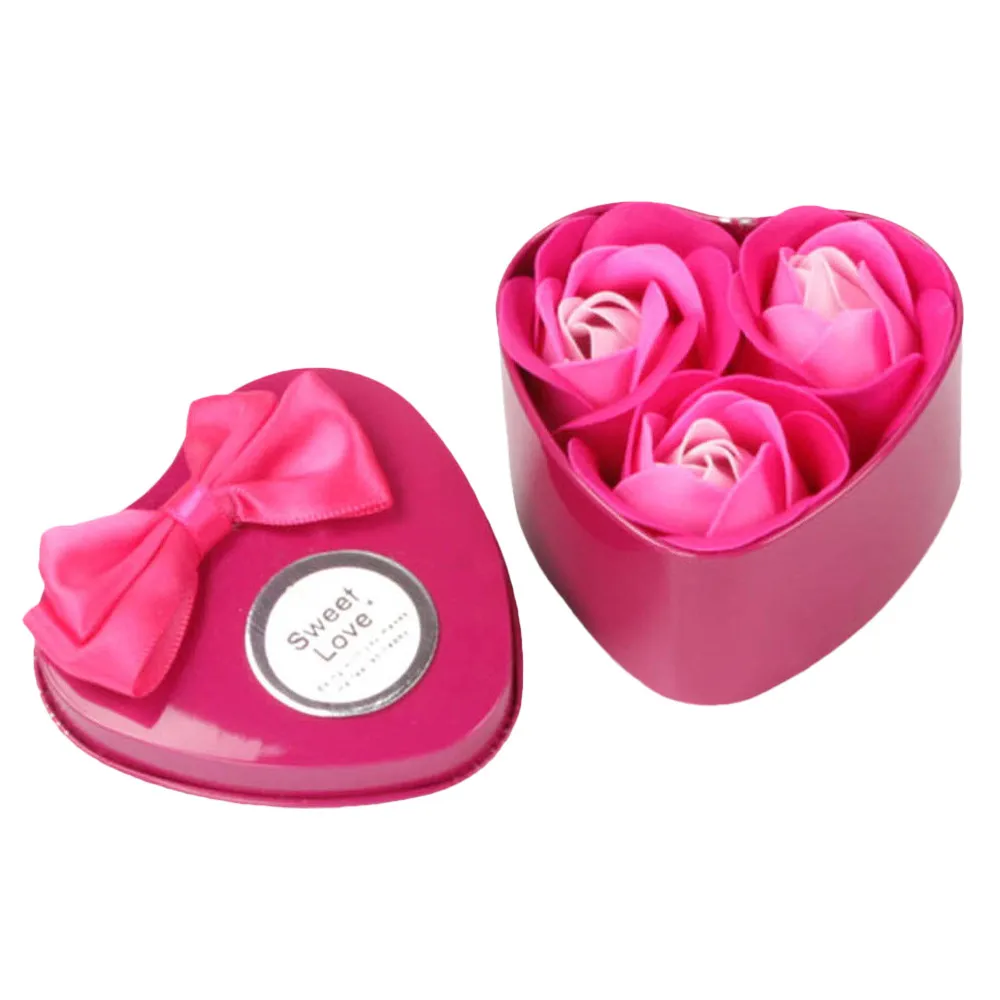 3Pcs Heart Scented Bath Body Petal Rose Flower Soap Wedding Decoration Gift Best