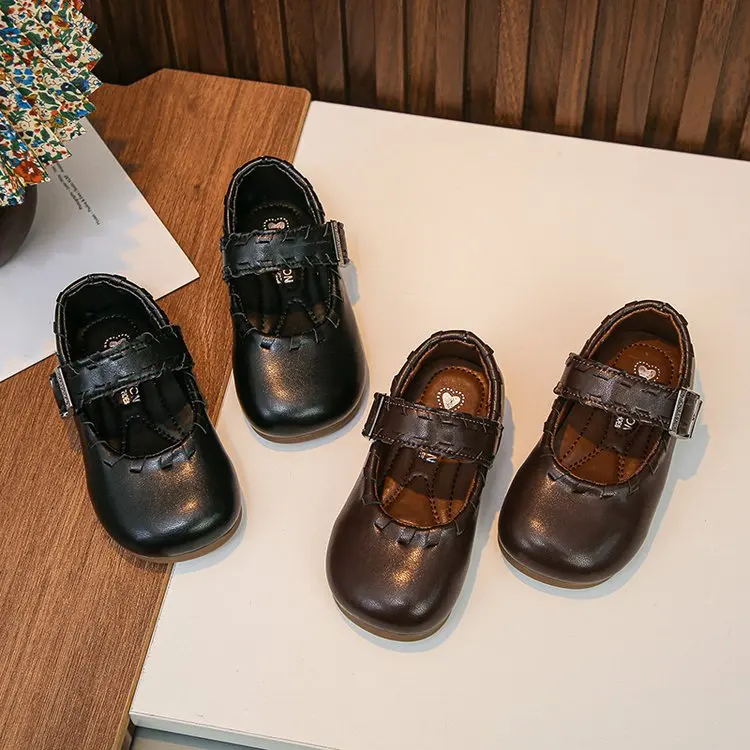 

Fashion Spring Autumn Girls' Flat Shoes Bowknot Kids Princess Leather Shoes Causal Versatile Children Shoes for Wedding Party
