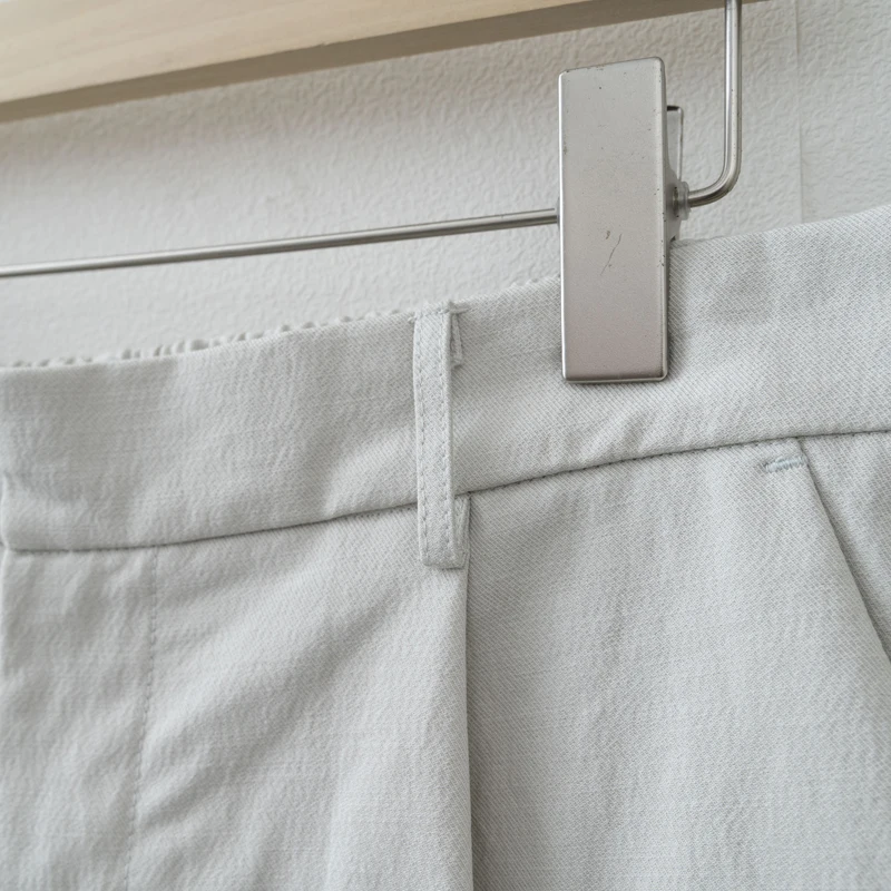 Women's White Straight Bermuda Shorts - Mid-Length