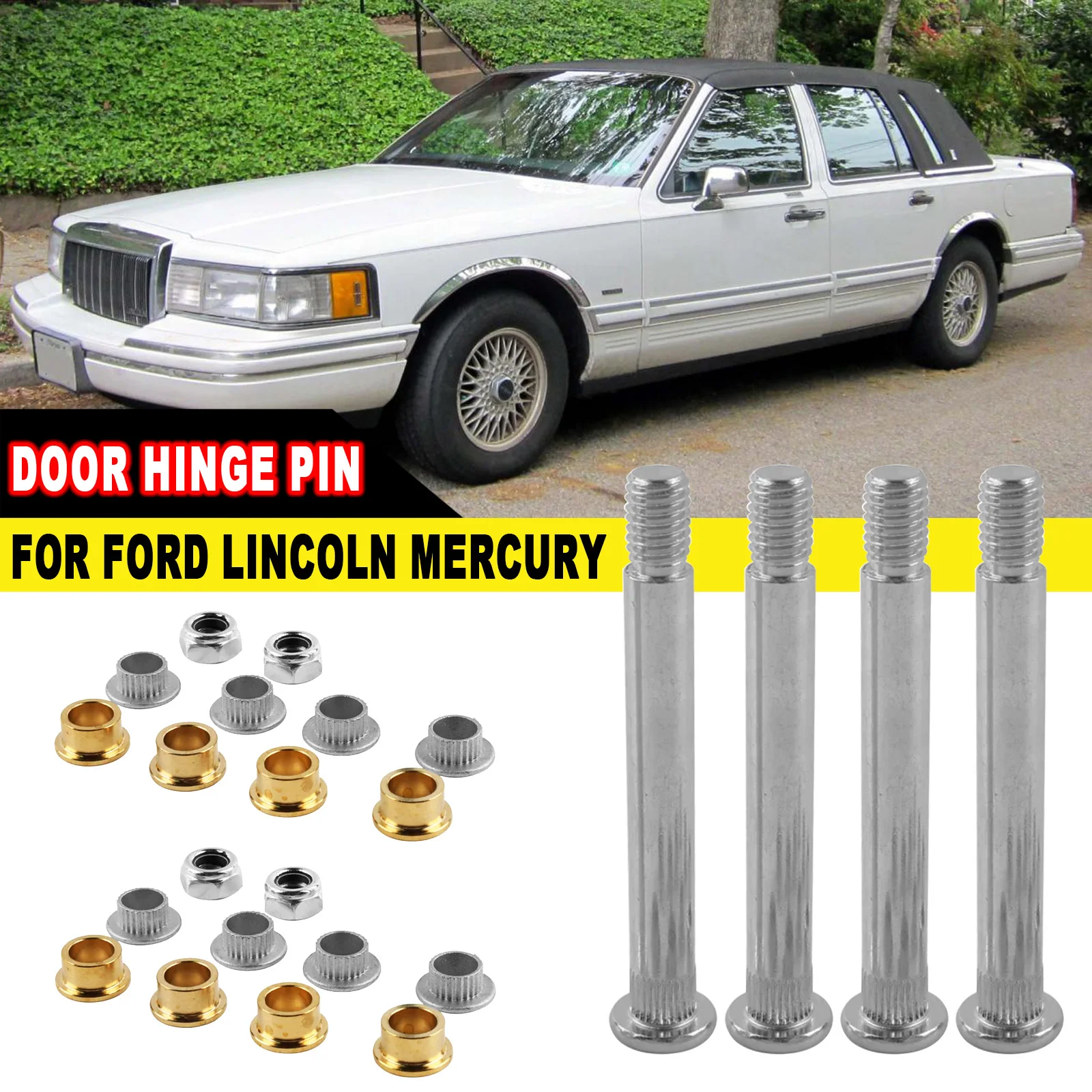 

4 Pin 2 Door Front Door Hinge Pin and Bushing Repair Kit For Ford Lincoln Mercury Interior Accessories