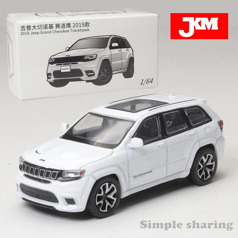 JKM 1/64 Jeep Grand Cherokee Trackhawk 2019 Alloy Car Diecast Model Shock Absorption Model Toy Car Collect Ornaments