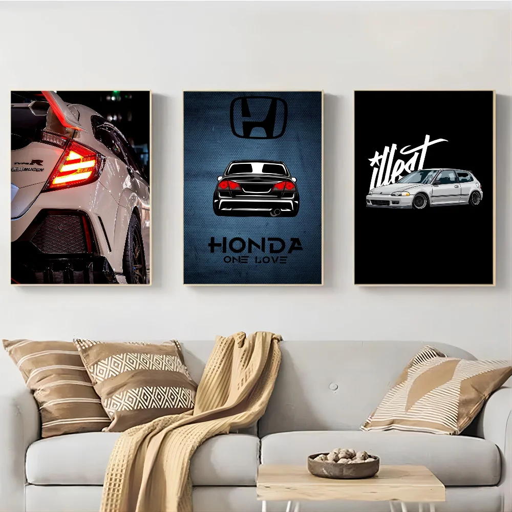 Cool Car Honda Car Self-adhesive Art Waterproof Paper Sticker Coffee House Bar Room Wall Decor