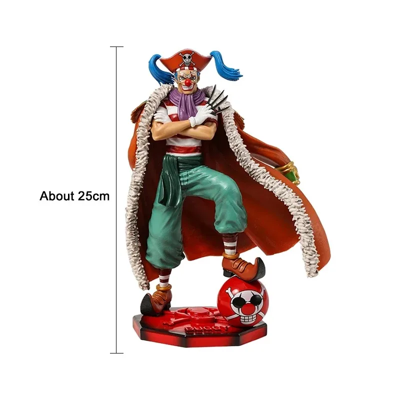 25cm One Piece Four Emperors The Clown Buggy PVC Anime Action Figure Toy Collection Model Statue Cartoon Doll Gifts for Friend