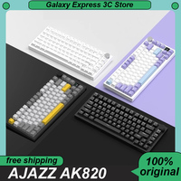 AJAZZ AK820 Mechanical Keyboard Wired Hot Swapsoft Gasket Structure RGB Backlit Metal Knob Customized Gaming keyboard Gamer Gift