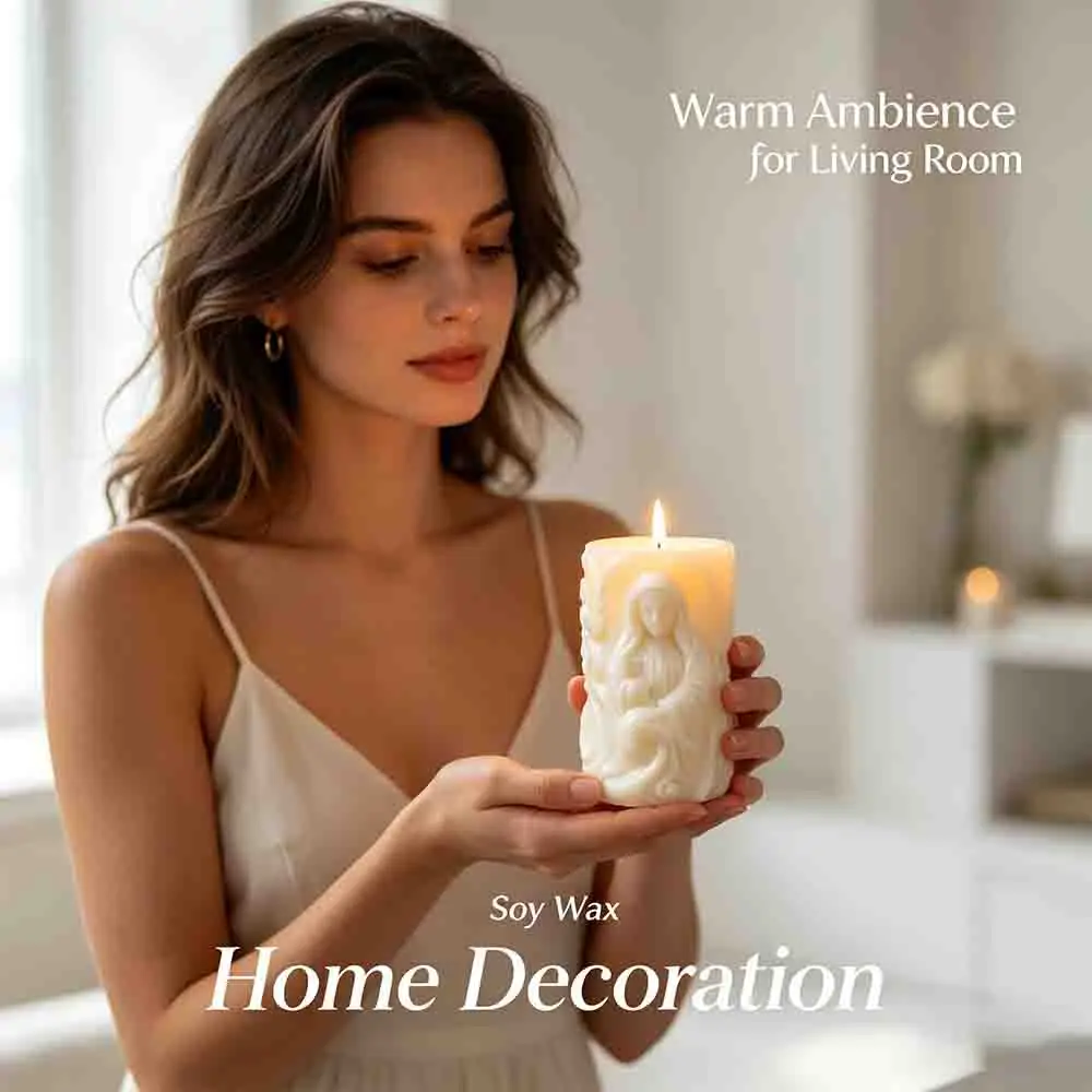 

Свеча Девы Марии: Религиозная 3D-форма для восковых поделок, художественная скульптура, церковный молитвенный обряд, духовный подарок, декор для дома