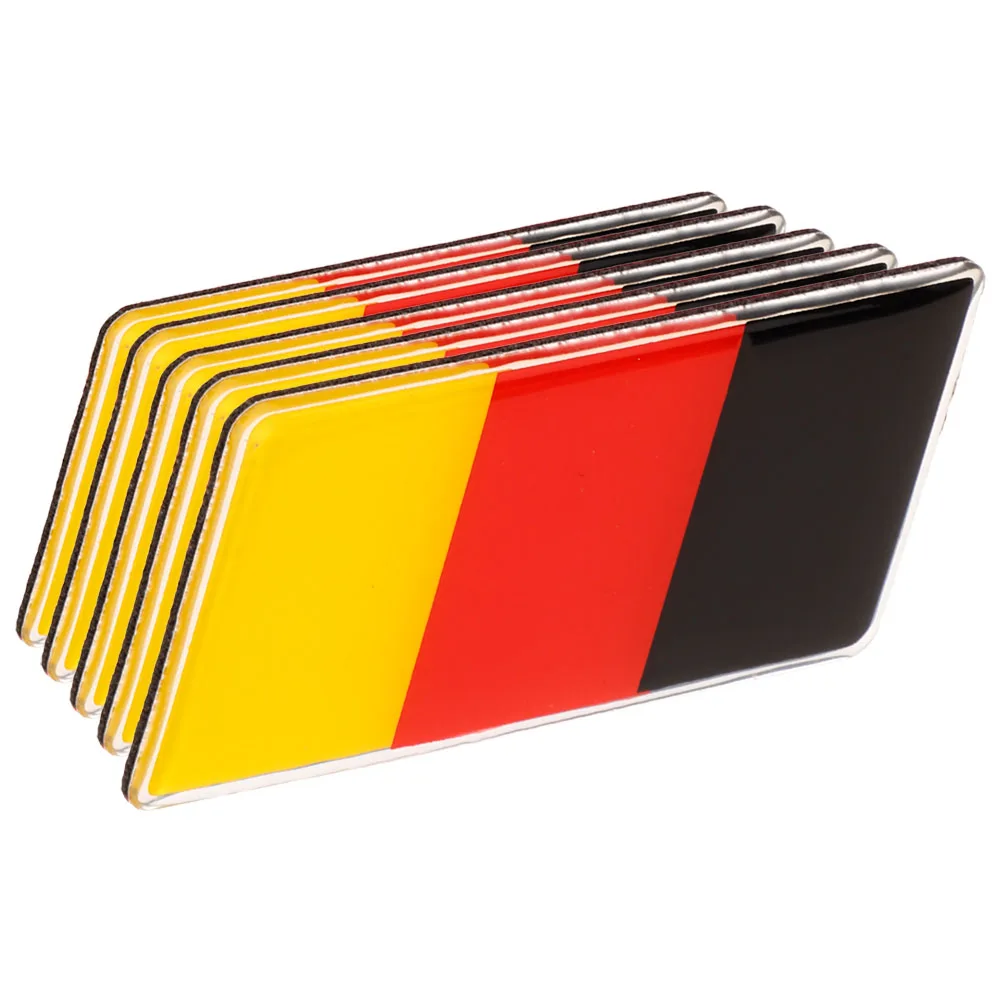 

5pcs Car Stickers National Flag Decals Vehicles Aluminum Alloy Badge Scratch Protection Durable Stickers For Cars Car