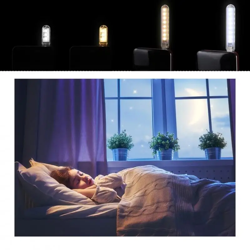 200LM 8 Lamp Beads LED Night Lights Portable USB Charging Book Light Ultra Bright Eye Protection Reading Book Lamp Night Light