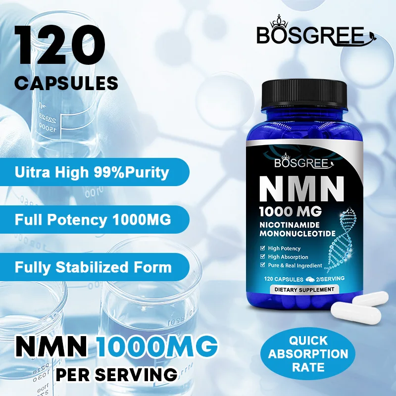 Alternative view of Suplementos de NMN para Mejorar los Niveles de Nad, Reparación y Crecimiento Celular, Inmunidad, Energía, Músculos y Envejecimiento Saludable, Aumenta la Elasticidad de la Piel