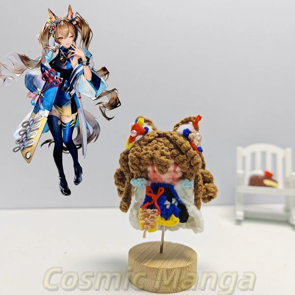Game Arknights: Endfield Gilberta Cosplay Cute Handmade Crocheting Stuffed Animal Keychain Puppet  Keyring Halloween Gift - view 2