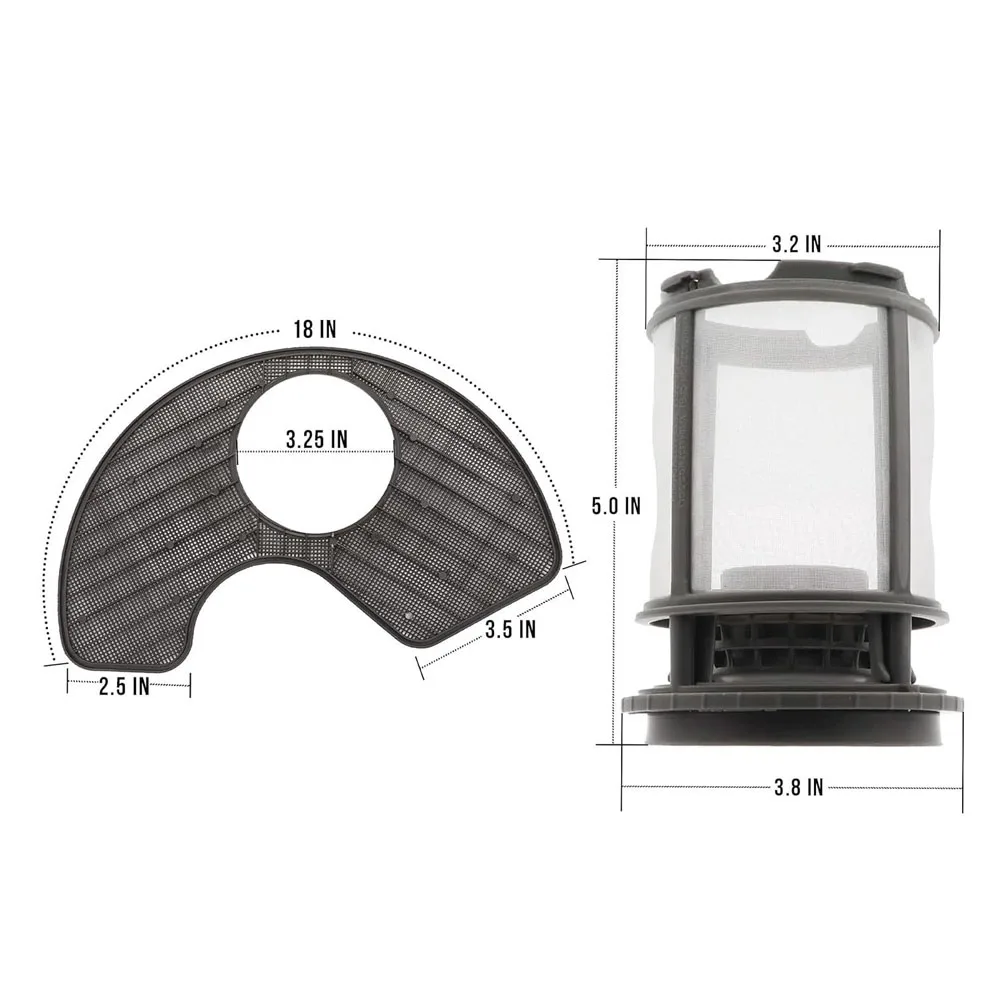 Replacement W10872845 Pump Filter & WPW10463906 Dishwasher Screen, Fits Compatible For Kenmore Models