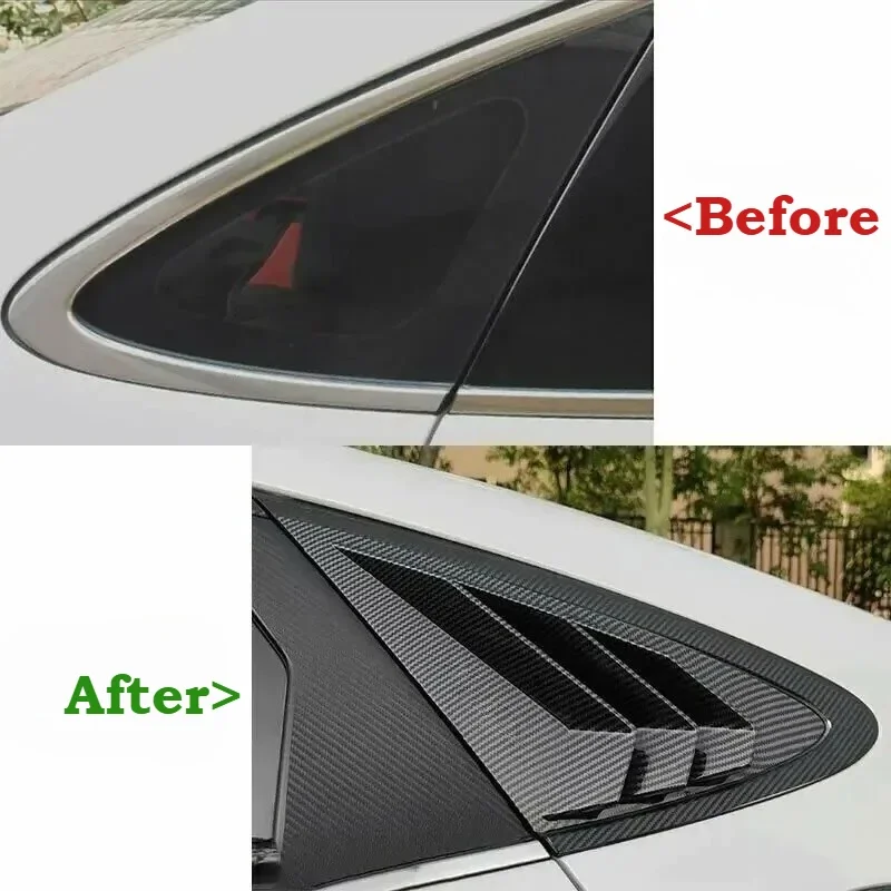 Car Rear Window Louver For Hyundai Sonata 2020-2024 Triangular Shutter Trim Cover Sticker Air Vent Auto Body Kit Car Accessories